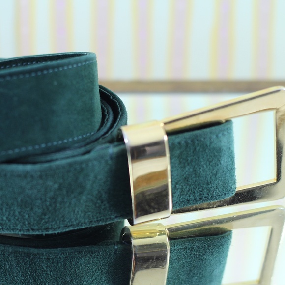 Vintage Suede Leather Gorgeous Green Bag - Picture 6 of 13